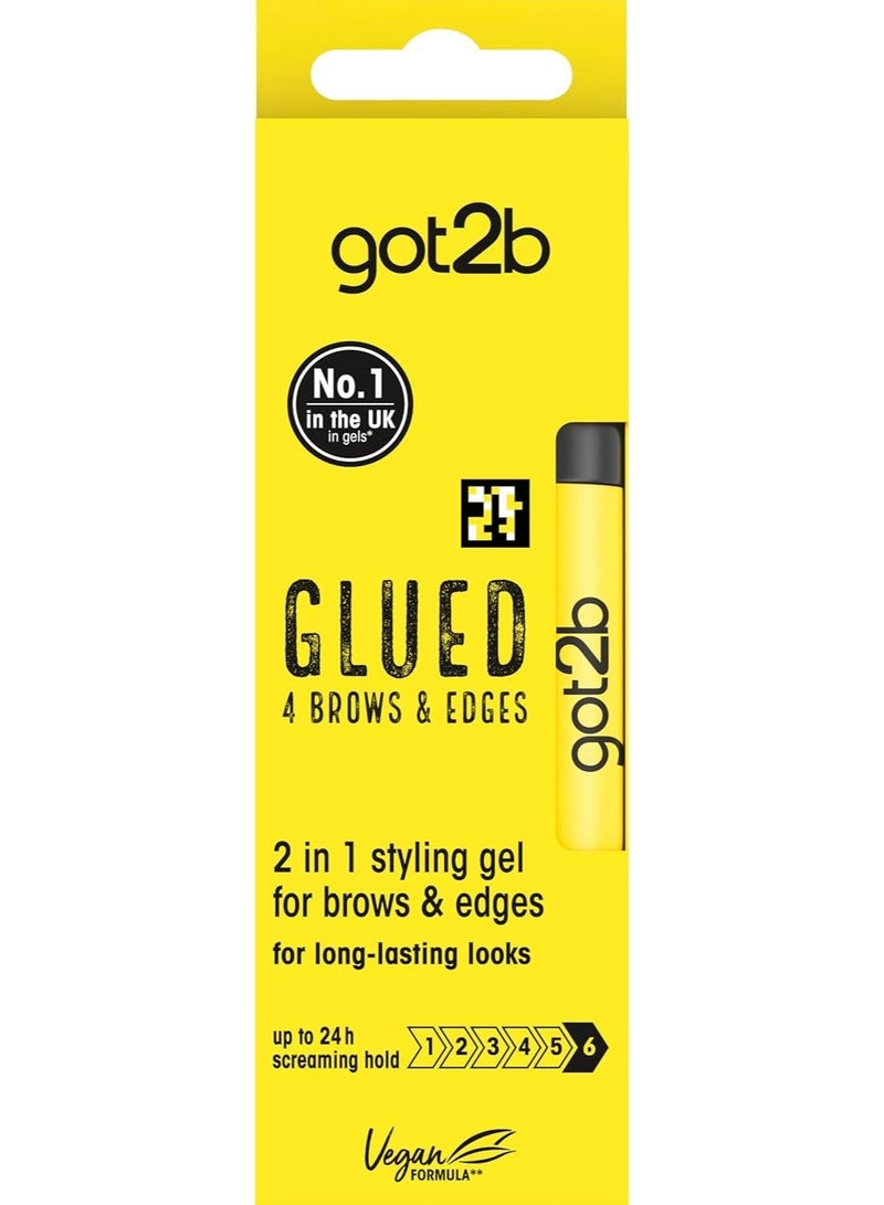 got2b Glued for Brows & Edges 2 in 1 Wand Eyebrow Gel, 72hr Hold, No White Residue or Stickness, Vegan, Silicone Free, Alcohol Free, 16 ml - Image 1